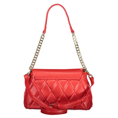 Evening Shoulder Handbag by Mario Valentino for women in polyethylene red & signature features a signature silhouette, showcasing a secure and signature internal-pockets with versatile shoulder-strap, adjustable-strap & handle for a sophisticated look.