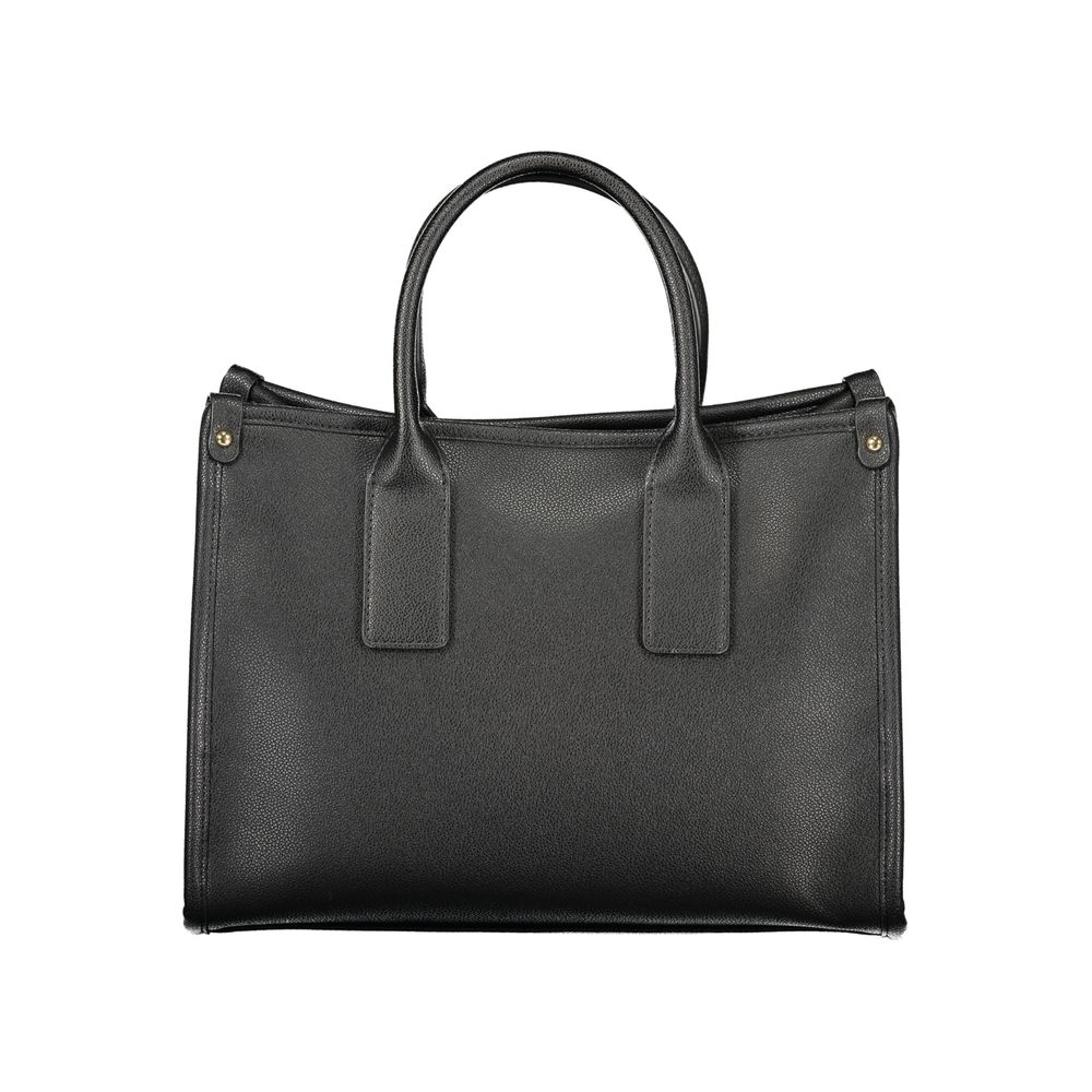 Handbag by Mario Valentino for women in polyethylene black, signature-print & print features a refined silhouette, showcasing a secure , organized internal-pockets, and versatile adjustable-strap & handle for a refined finish.