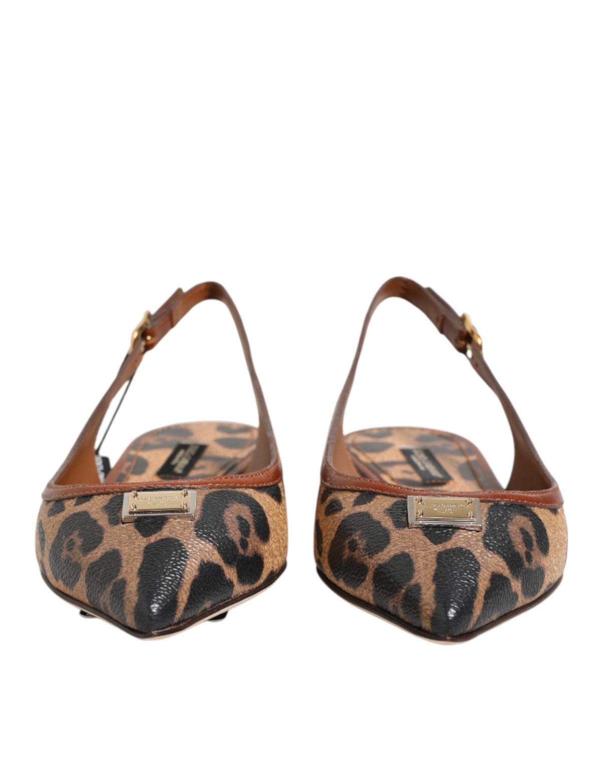 Dolce & Gabbana Women's Polyester Polyurethane Goat & Calf Leather Cotton Flat Slingback Sandals - Brown