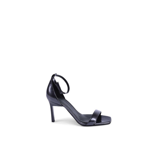 Calvin Klein Black Leather Stiletto Heel Sandals