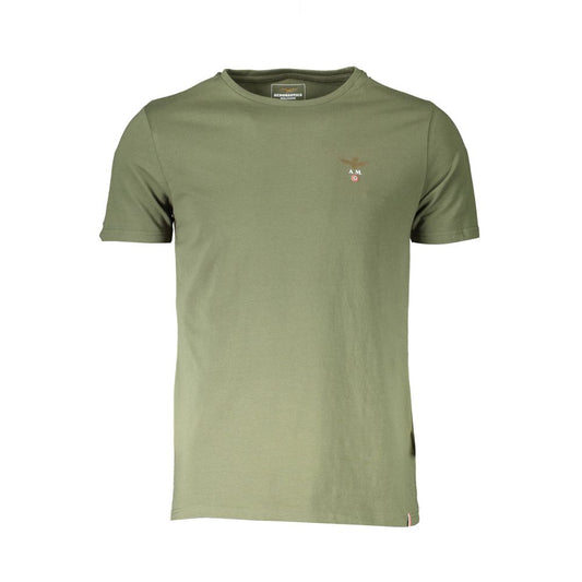 Activewear T-Shirt by Aeronautica Militare for men in stretch polyamide cotton green & red presents a kinetic silhouette, showcasing the kinetic and alongside functional for a premium, athletic look.