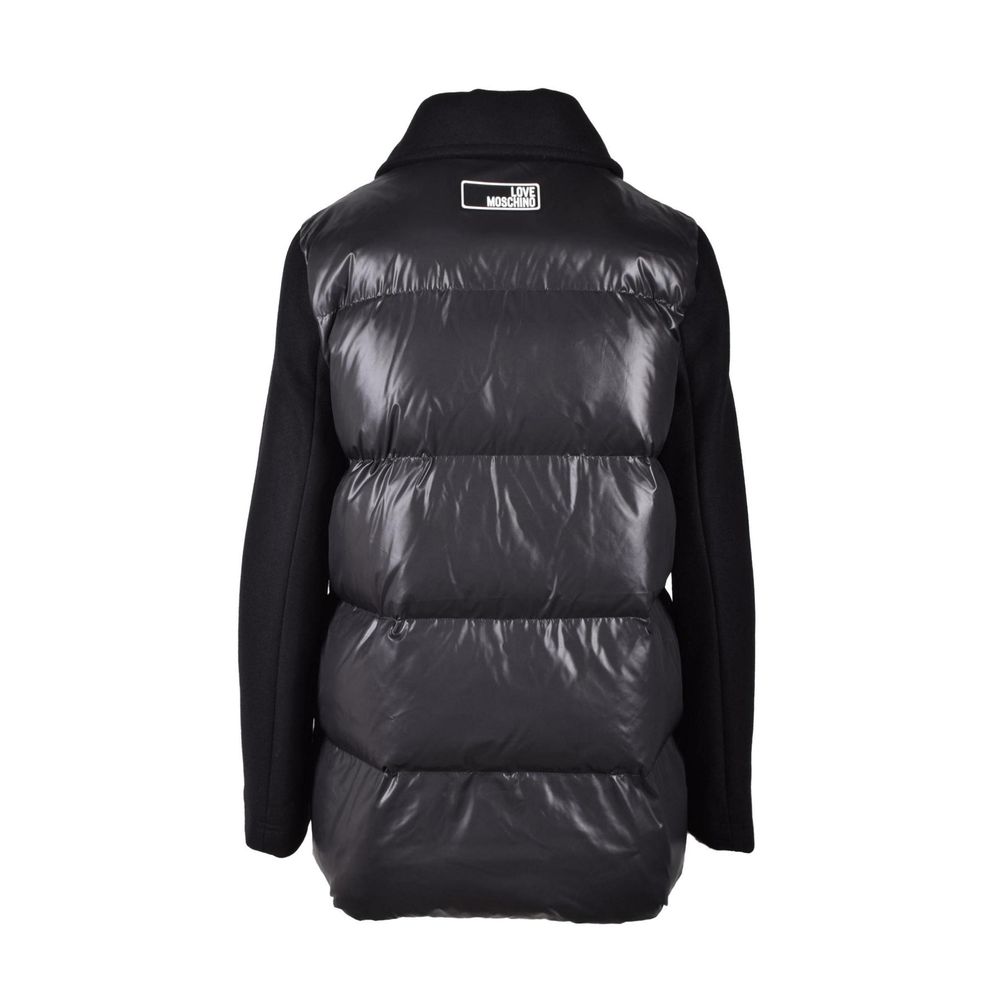 Windbreaker Jacket by Love Moschino for women in polyester black showcases a urban chic silhouette, detailed with a urban chic and functional insulated & windproof for a polished finish.