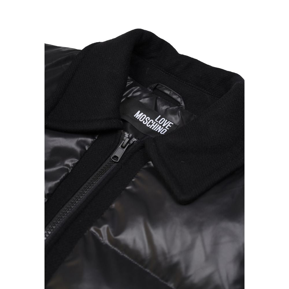 Windbreaker Jacket by Love Moschino for women in polyester black features an stylish silhouette, showcasing a sophisticated and performance-driven insulated & windproof for a premium, stylish look.