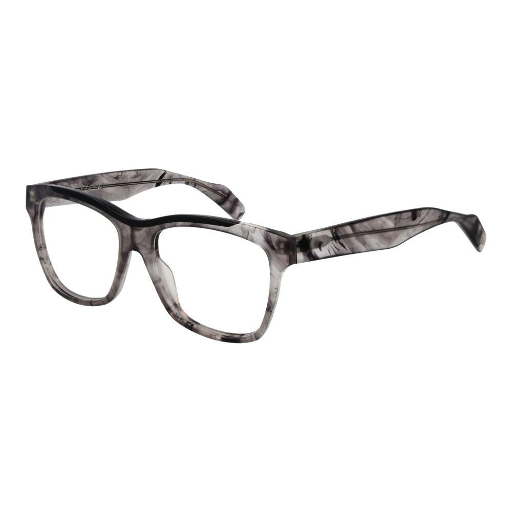 Eyeglasses Frames by Yohji Yamamoto for men in acetate gray features an refined silhouette, showcasing the refined gray coloured frame and sophisticated full-frame frame design.
