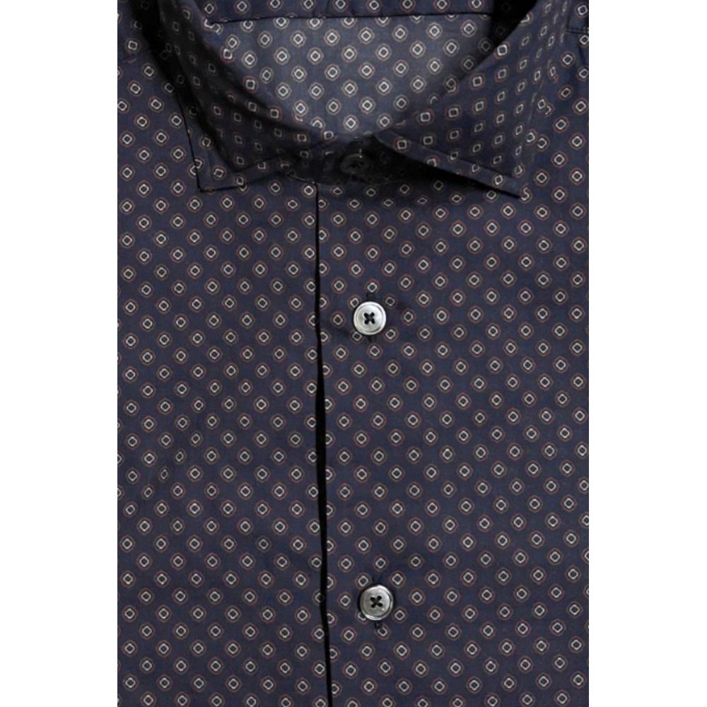 Bagutta Blue Cotton Shirt