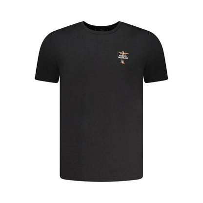 Aeronautica Militare "Black Cotton Men Underwear Crew Neck Tee"