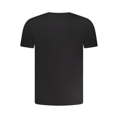 Aeronautica Militare Men's Crew Neck Stretch Cotton Activewear T-Shirt - Black Print