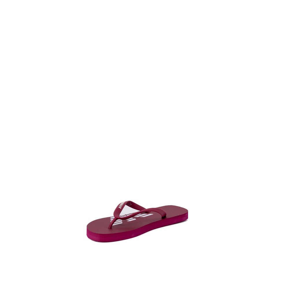 Flip-Flop Sandals by Emporio Armani Underwear for women in rubber and red presents a sculptural silhouette, showcasing the signature style of the Women's Rubber Flip-Flop Sandals with a sculptural and sculptural .