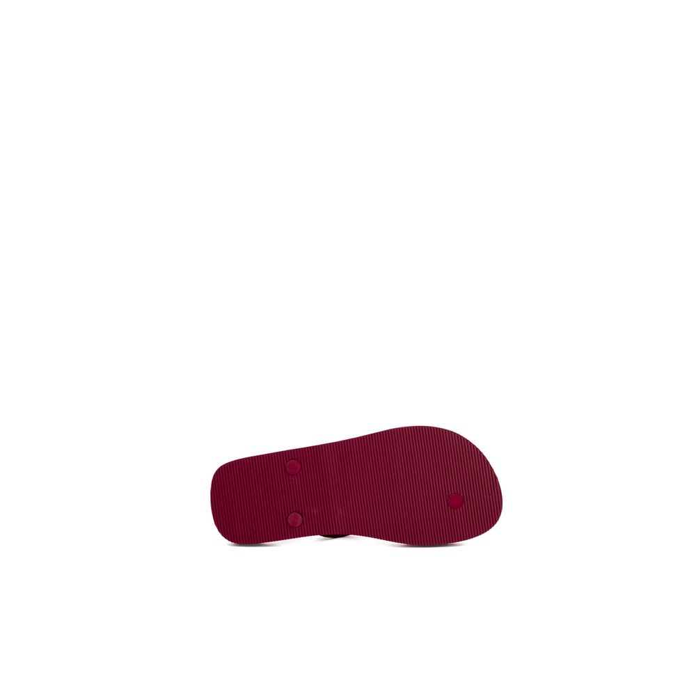 Flip-Flop Sandals by Emporio Armani Underwear for women in rubber red features an architectural silhouette, showcasing the architectural Women's Rubber Flip-Flop Sandals with a and .