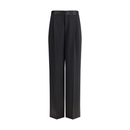 SA SU PHI Black Silk Casual Pants