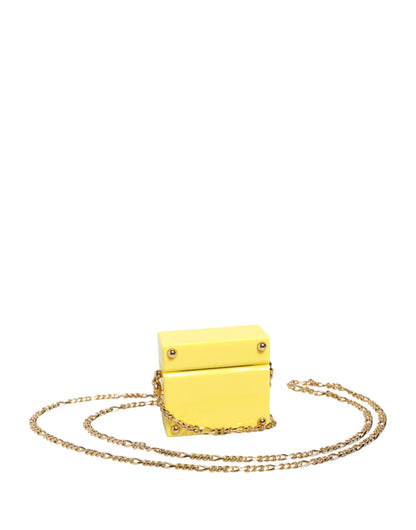 Dolce & Gabbana Calf Leather Polycarbonate & Poly Methyl Methacrylate Earbuds Carrying Case - Gold Yellow