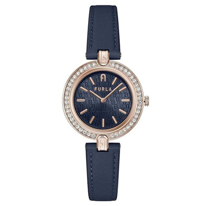 Furla Blue Leather Dress Watch