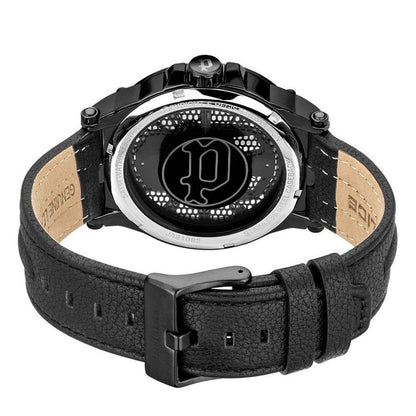 Police Black Leather Dress Watch