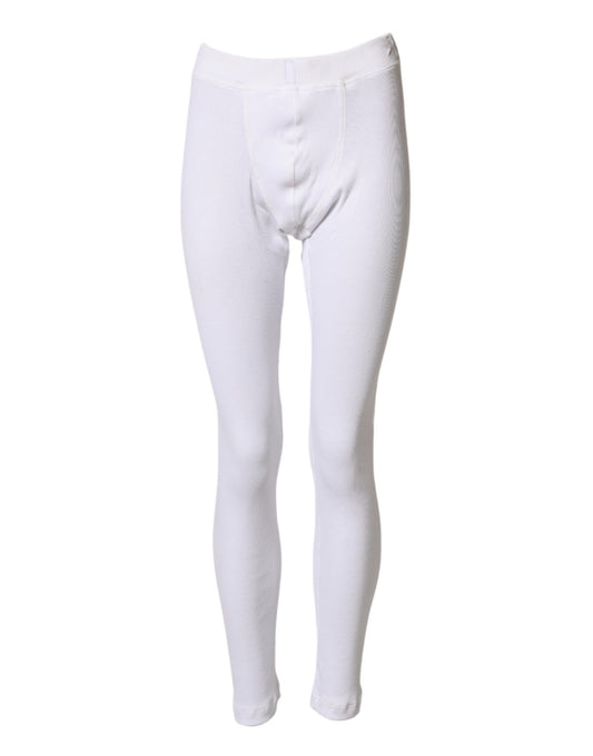 Dolce & Gabbana Men's Regular Fit Leggings Oversized Mid Rise Cotton - White