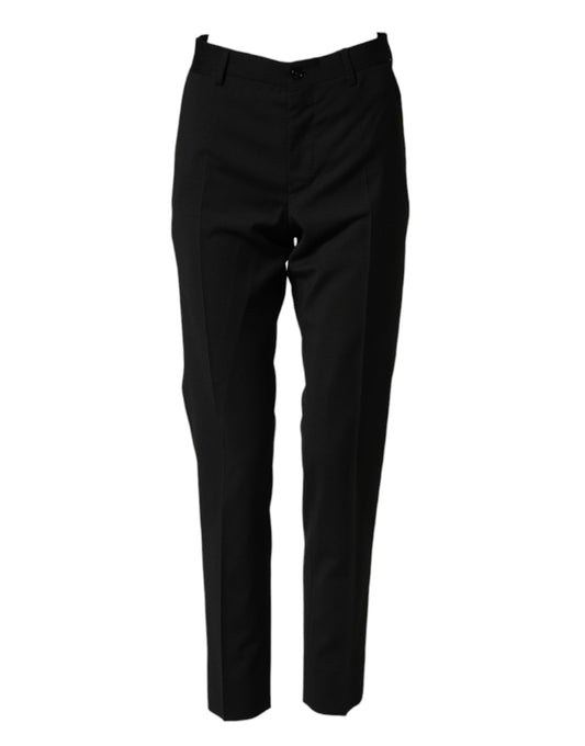 Dolce & Gabbana Black Wool Formal Dress Men Trouser Pants