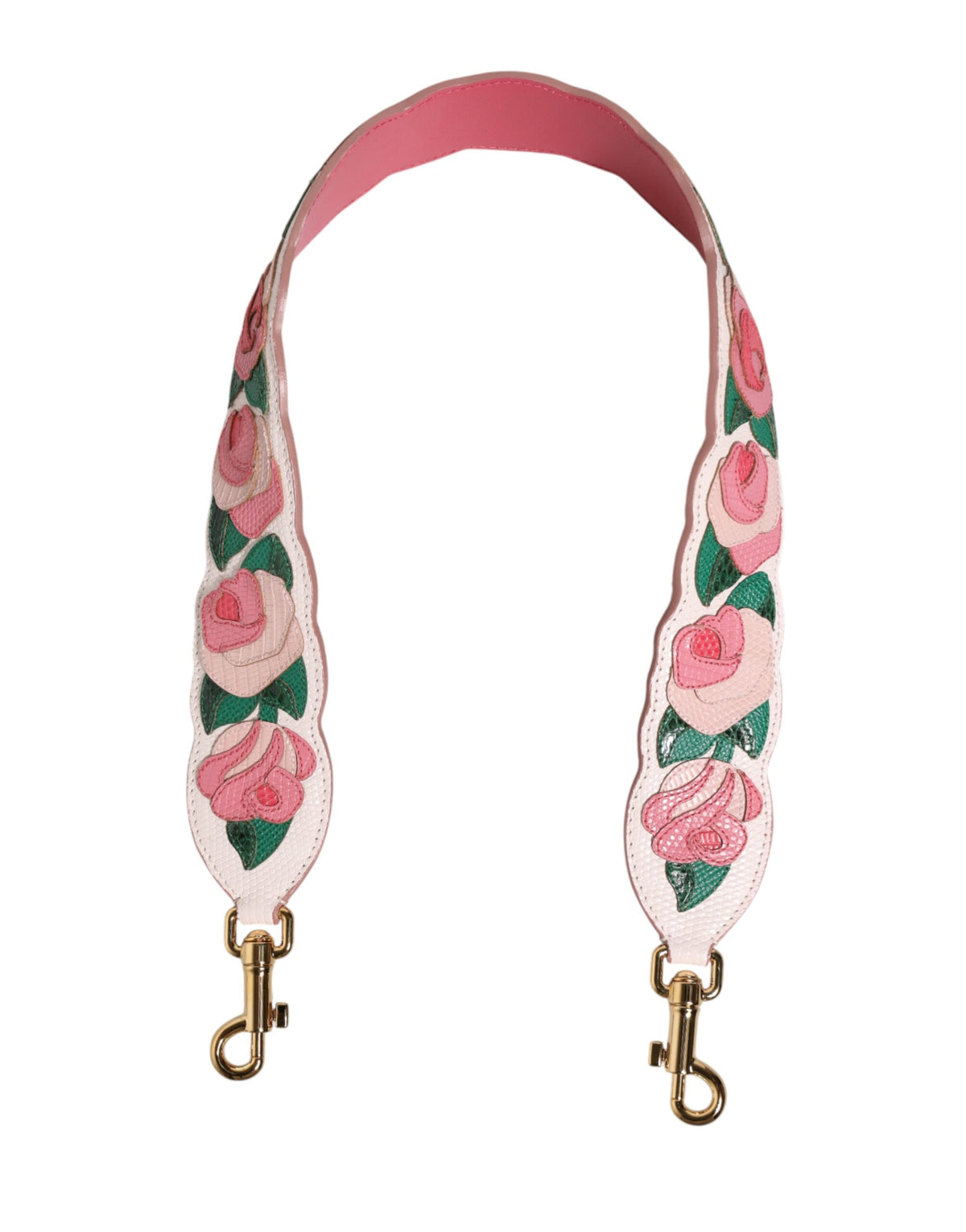Dolce & Gabbana Ayers Calf Leather Shoulder Strap - Gold Multicolor White Floral