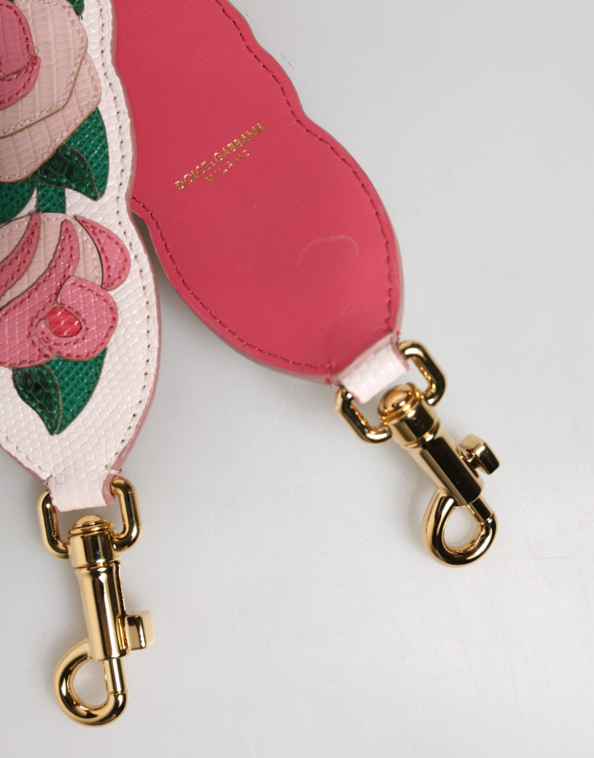 Dolce & Gabbana Ayers Calf Leather Shoulder Strap - Gold Multicolor White Floral