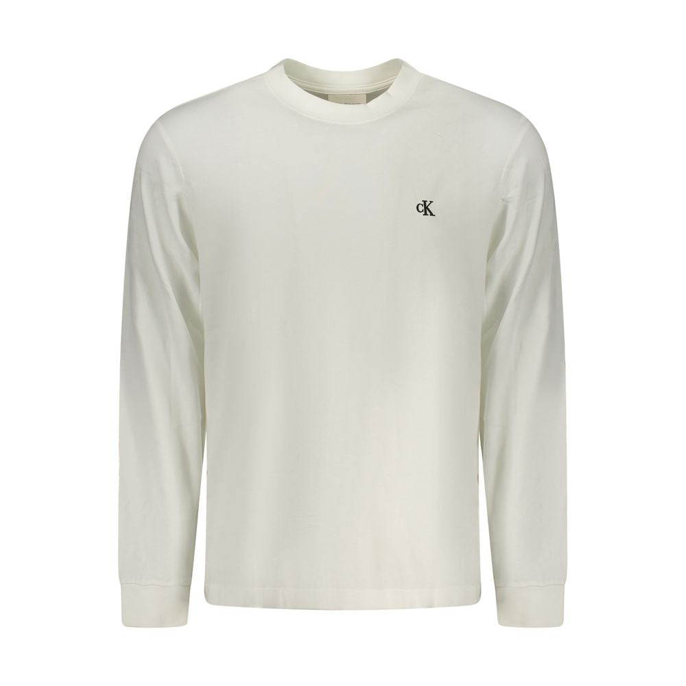 T-Shirt by Calvin Klein for men in cotton white features an on trend silhouette, perfectly showcasing a on trend long-sleeve and for an elevated aesthetic.