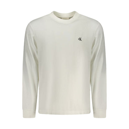 T-Shirt by Calvin Klein for men in cotton white features an on trend silhouette, perfectly showcasing a on trend long-sleeve and for an elevated aesthetic.