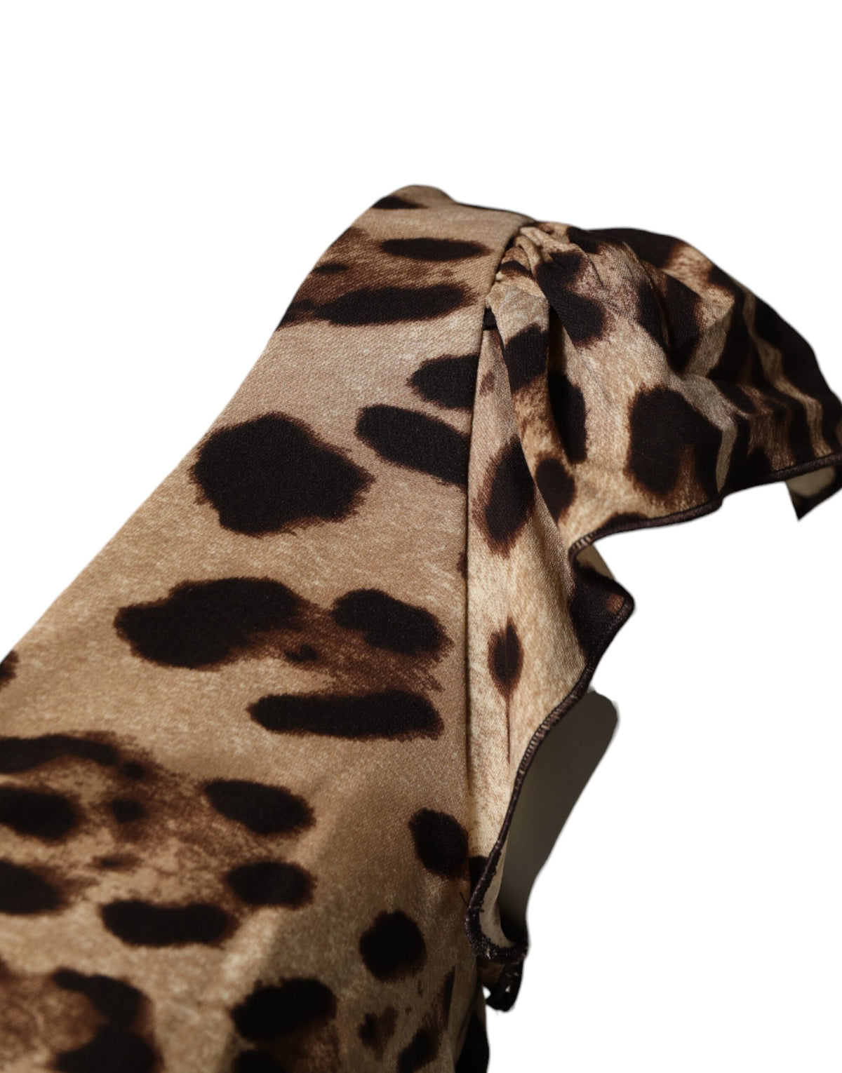 Dolce & Gabbana Women's Sheath Cocktail Sleeveless Silk Midi Dress - Brown Leopard Print Patterned Print