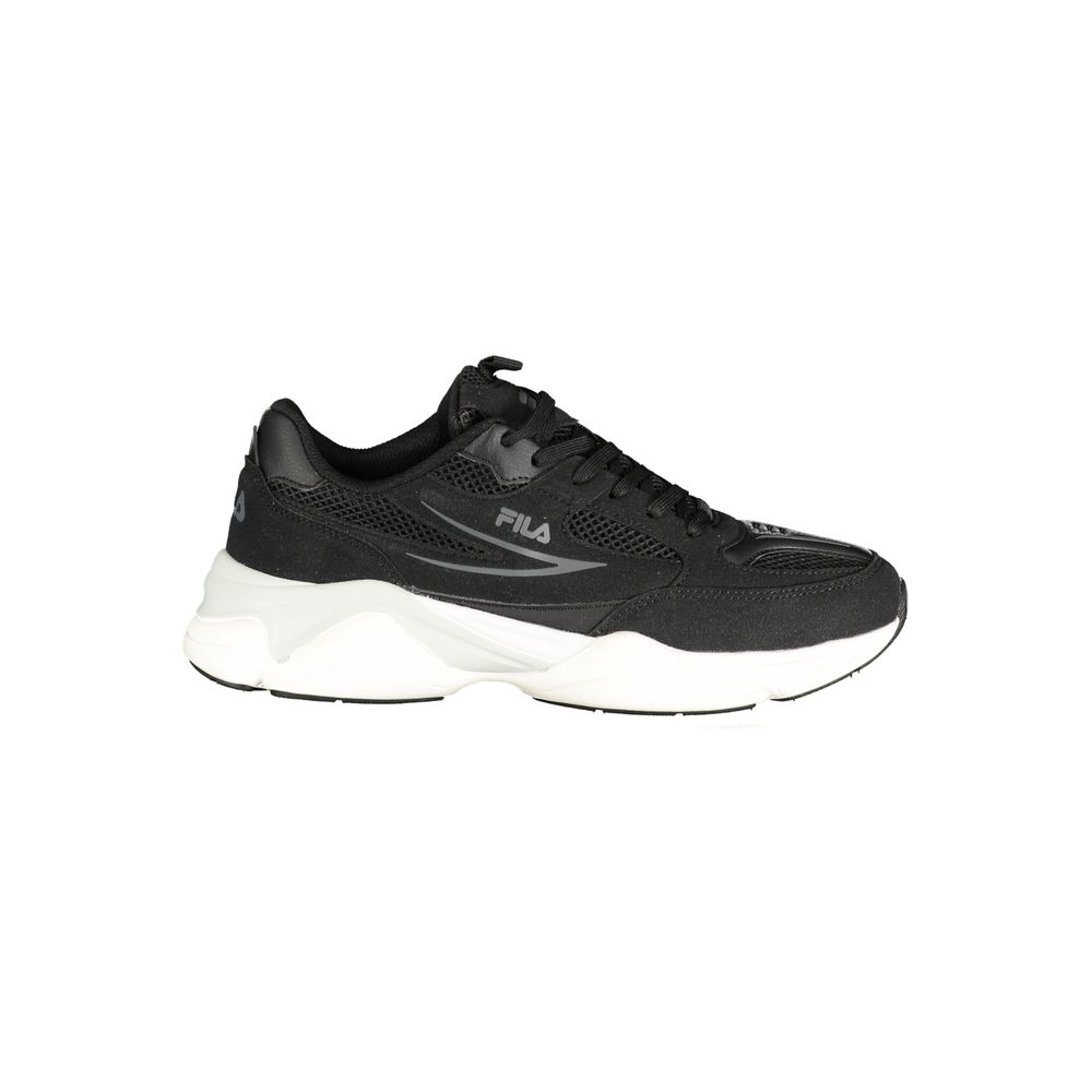 Sneakers by Fila for men in polyester & polyurethane black presents a sumptuous silhouette as Men's Chunky Polyester & Polyurethane Sneakers, expertly defined by a sumptuous chunky style for a sumptuous, high-fashion look.