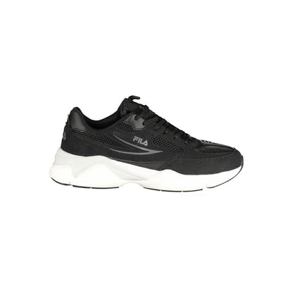 Sneakers by Fila for men in polyester & polyurethane black presents a sumptuous silhouette as Men's Chunky Polyester & Polyurethane Sneakers, expertly defined by a sumptuous chunky style for a sumptuous, high-fashion look.