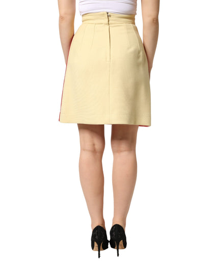 Dolce & Gabbana Women's High Rise Polyester Silk & Virgin Wool Mini Skirt - Multicolor