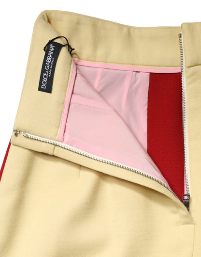Dolce & Gabbana Women's High Rise Polyester Silk & Virgin Wool Mini Skirt - Multicolor