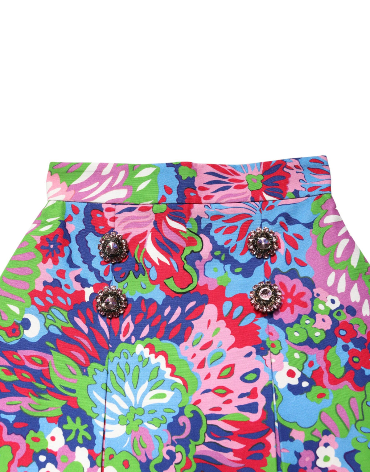 Dolce & Gabbana Women's High Rise Cotton Short Trousers - Multicolor Floral Print