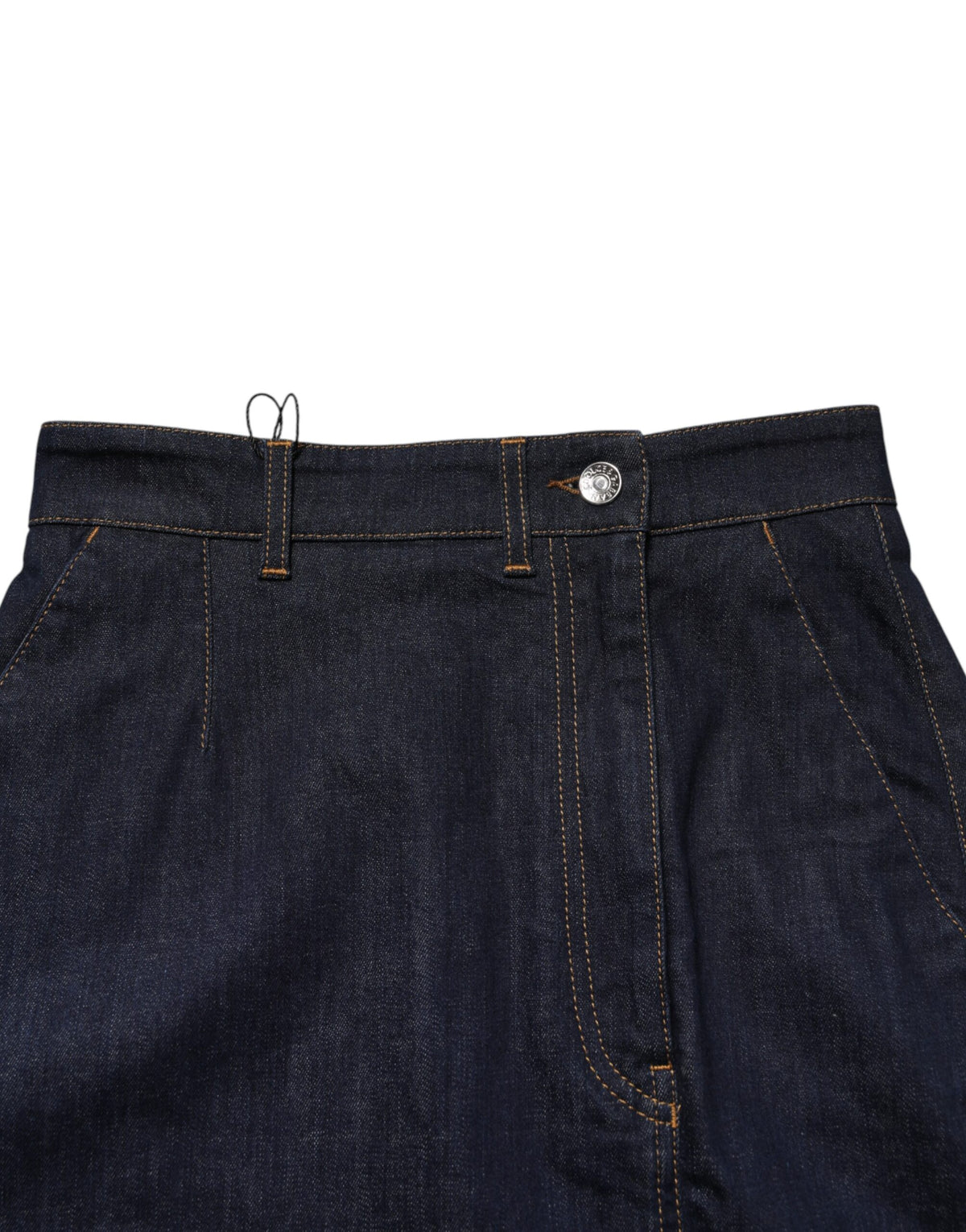 Dolce & Gabbana Women's Denim A Line High Rise Stretch Cotton Midi Skirt - Dark Blue