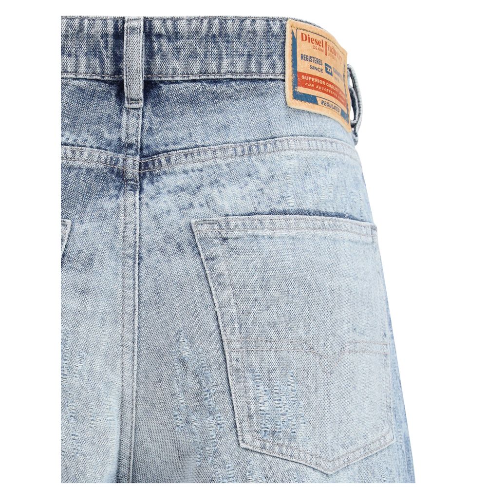 Diesel Blue Cotton Flared Jeans