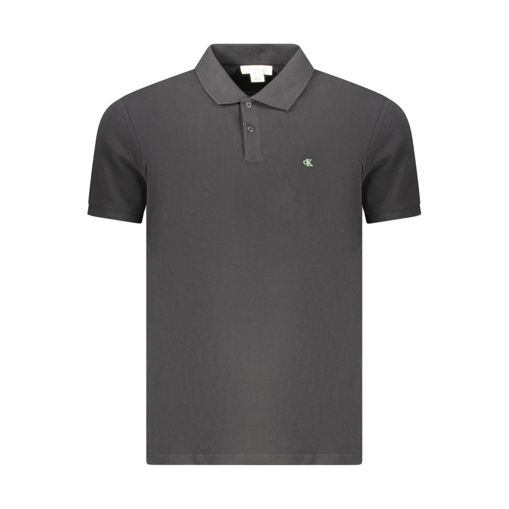 Polo Shirt by Calvin Klein for men in cotton black features a eye catching silhouette, showcasing a refined and short-sleeve for a eye catching finish.