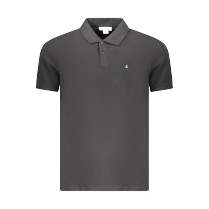 Polo Shirt by Calvin Klein for men in cotton black features a eye catching silhouette, showcasing a refined and short-sleeve for a eye catching finish.