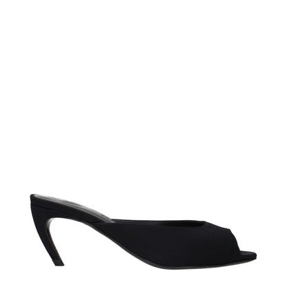 The Attico Black Fabric Flat Sandals