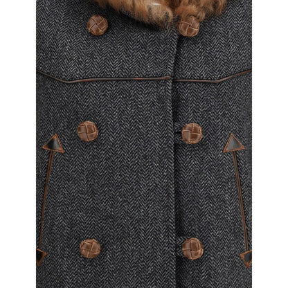 Prada Gray Fleece Wool Coat