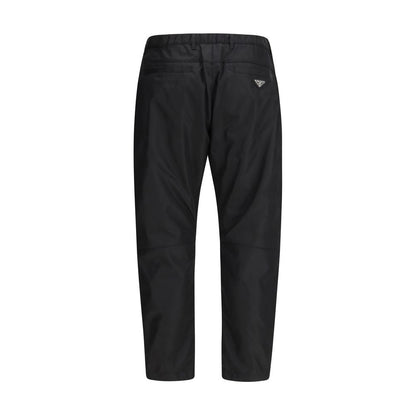 Prada Black Recycled Polyamide Casual Pants