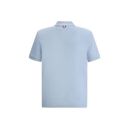 Thom Browne Light Blue Cotton Polo Shirt