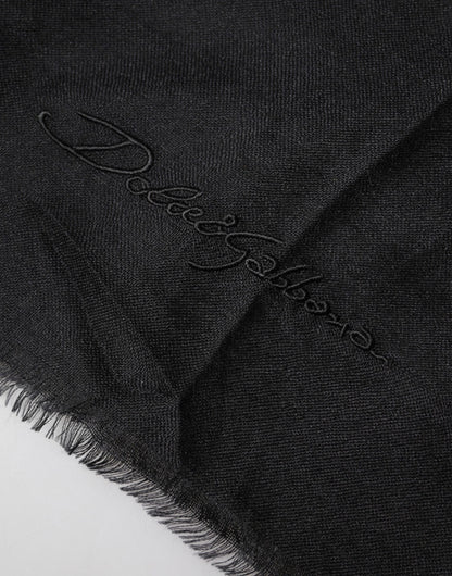 Dolce & Gabbana Black Cashmere Knit Neck Wrap Shawl Scarf