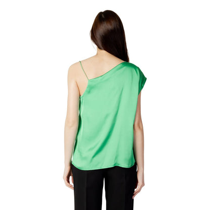 Hanny Deep Green Polyester Tank Tops