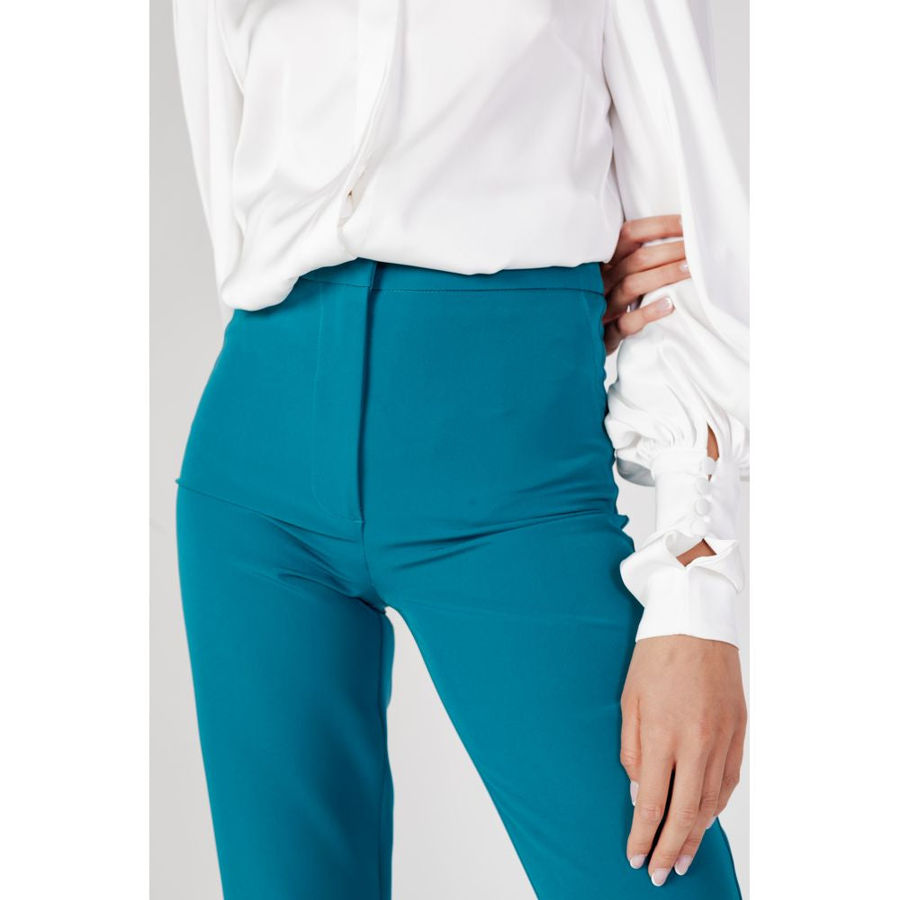 Silence Black Polyester Casual Pants