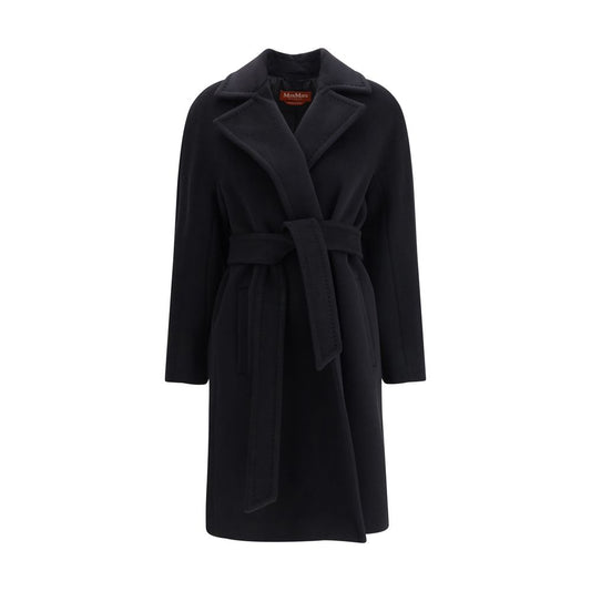 Max Mara Black Fleece Wool Coat