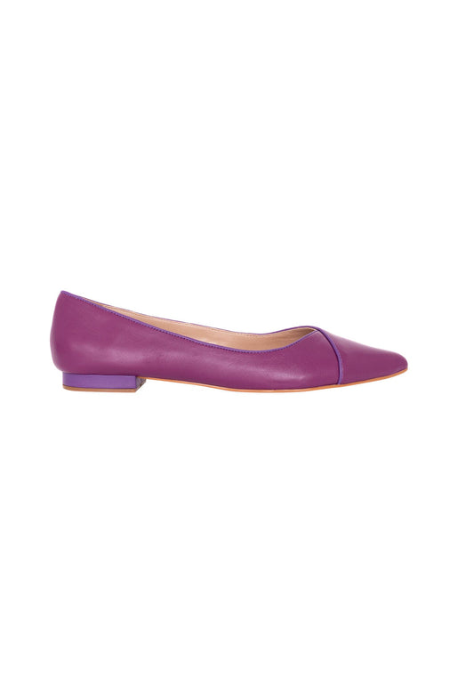 Mangará Atelier Purple Leather Ballerinas – Elegant Women’S Flat Shoes With Low Heel