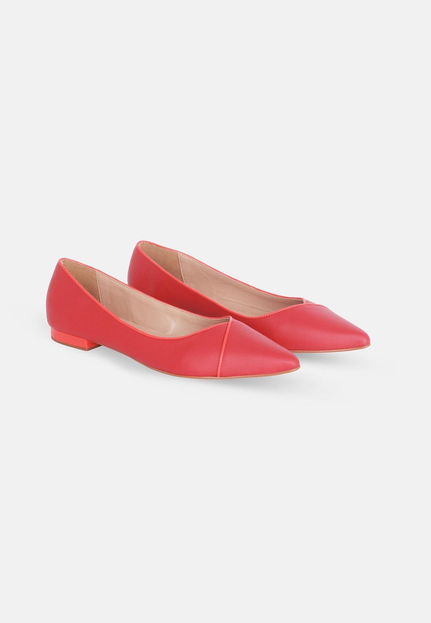 Mangará Atelier Red Leather Ballerinas – Elegant Women’S Flat Shoes With Low Heel