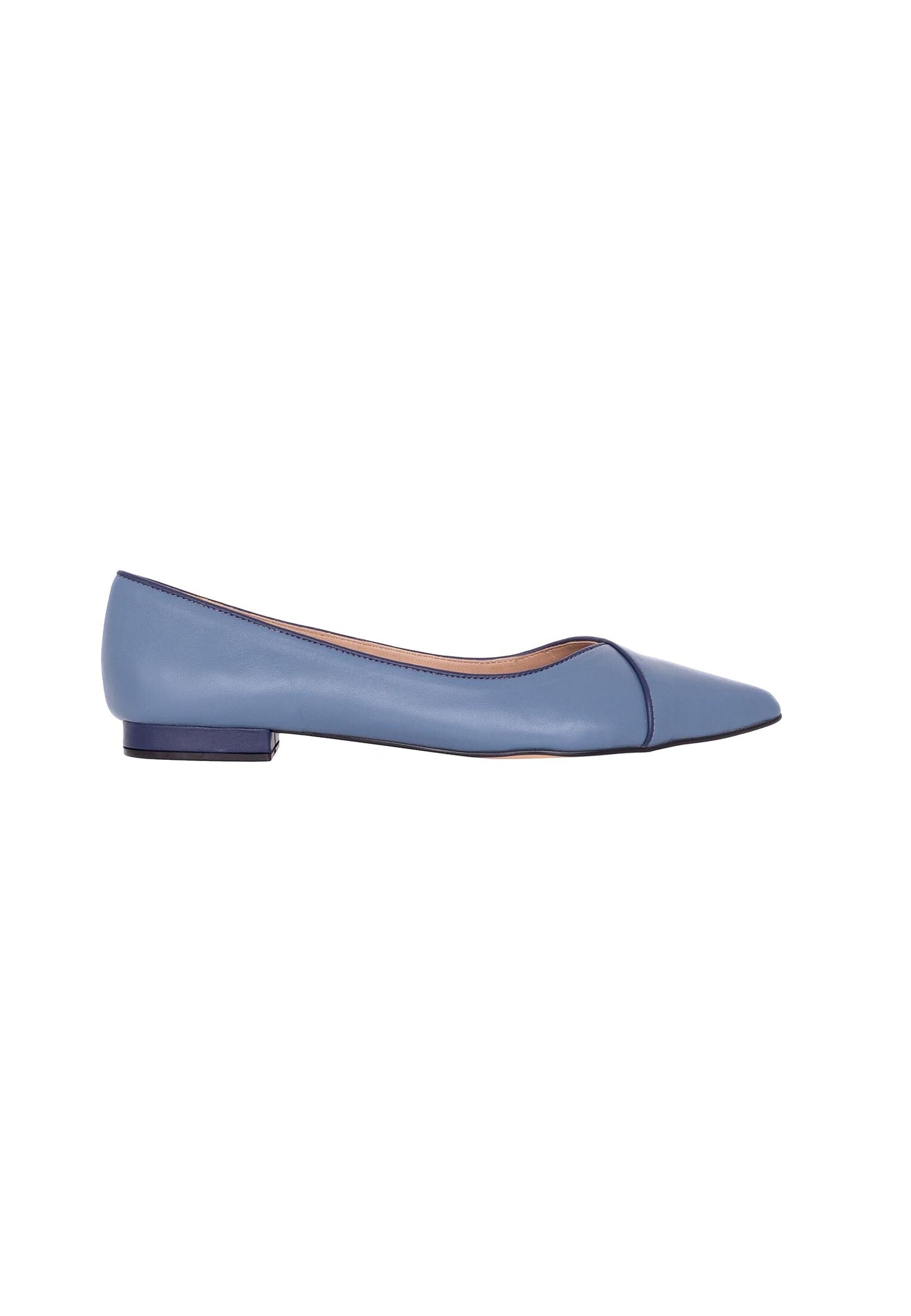 Mangará Atelier Blue Leather Ballerinas – Elegant Women’S Flat Shoes With Low Heel