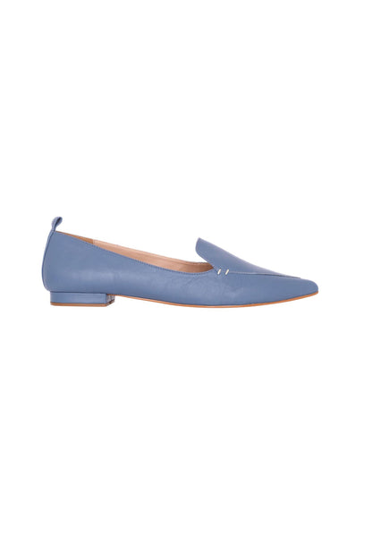Mangará Atelier Blue Leather Ballerinas Butia – Women’S Pointed-Toe Flat Shoes
