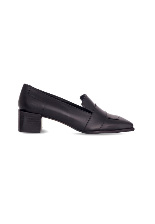 Mangará Atelier Black Calf Leather Loafers Louro – Women’S 4cm Block Heel