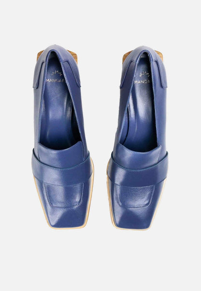 Mangará Atelier Blue Calf Leather Loafers Louro – Women’S 4cm Block Heel
