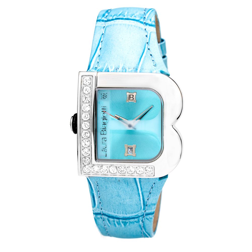 Laura Biagiotti Blue Leather Dress Watch