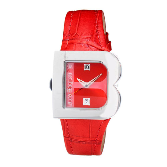 Laura Biagiotti Red Leather Dress Watch