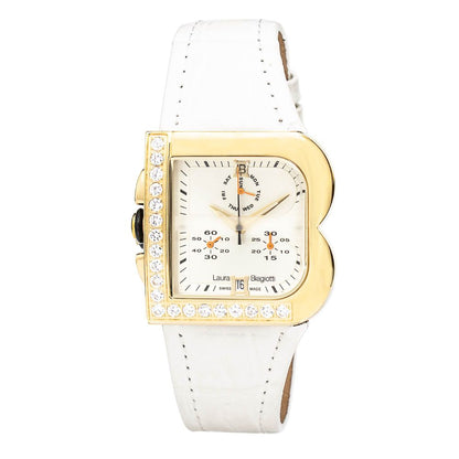 Laura Biagiotti White Leather Dress Watch